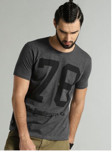 40% Off on Men Round Neck T-shirt- Myntra