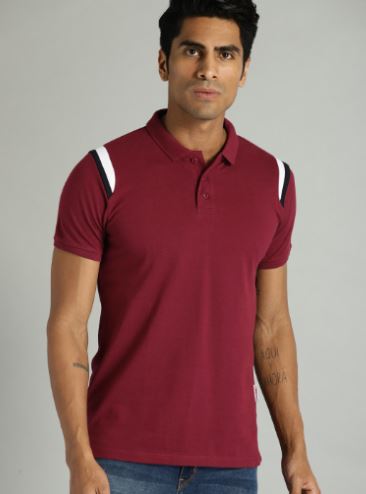 65% Off on Men Solid Polo T-shirt- Myntra