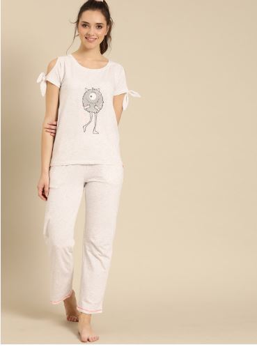 35% Off on Women Printed Night Suit - Myntra